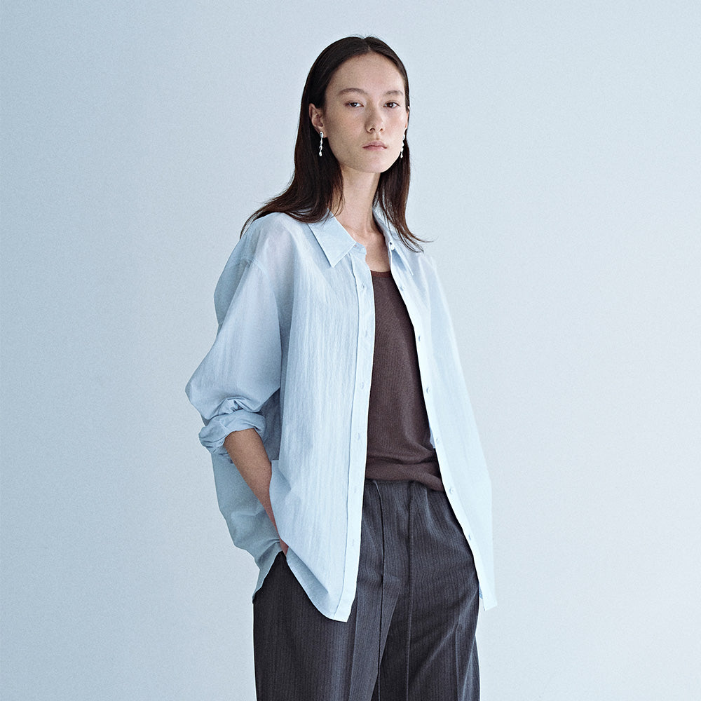 VAN ROHE [1st] Oversized Sheer Shirt B408-21