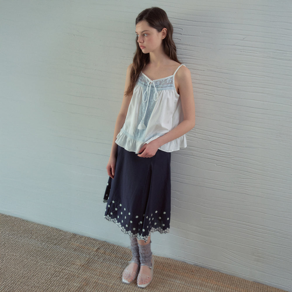 OURNOSTALGIA Boheme Lace Sleeveless Blouse_White(OB6BL06)