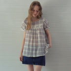 OURNOSTALGIA Avel Lace Check Blouse_Light Blue(OB6BL12)