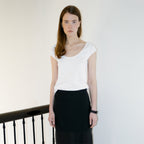 Carriere DEEP SCOOP-NECK JERSEY TOP - WHITE