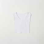 Carriere DEEP SCOOP-NECK JERSEY TOP - WHITE