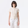MATIN KIM SIDE SHIRRING BUTTON TOP IN CREAM