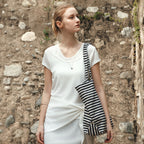Siyazu SITP5300 See-through cap sleeve slim short sleeve tee_White