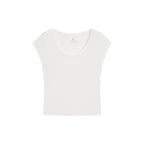 Siyazu SITP5300 See-through cap sleeve slim short sleeve tee_White