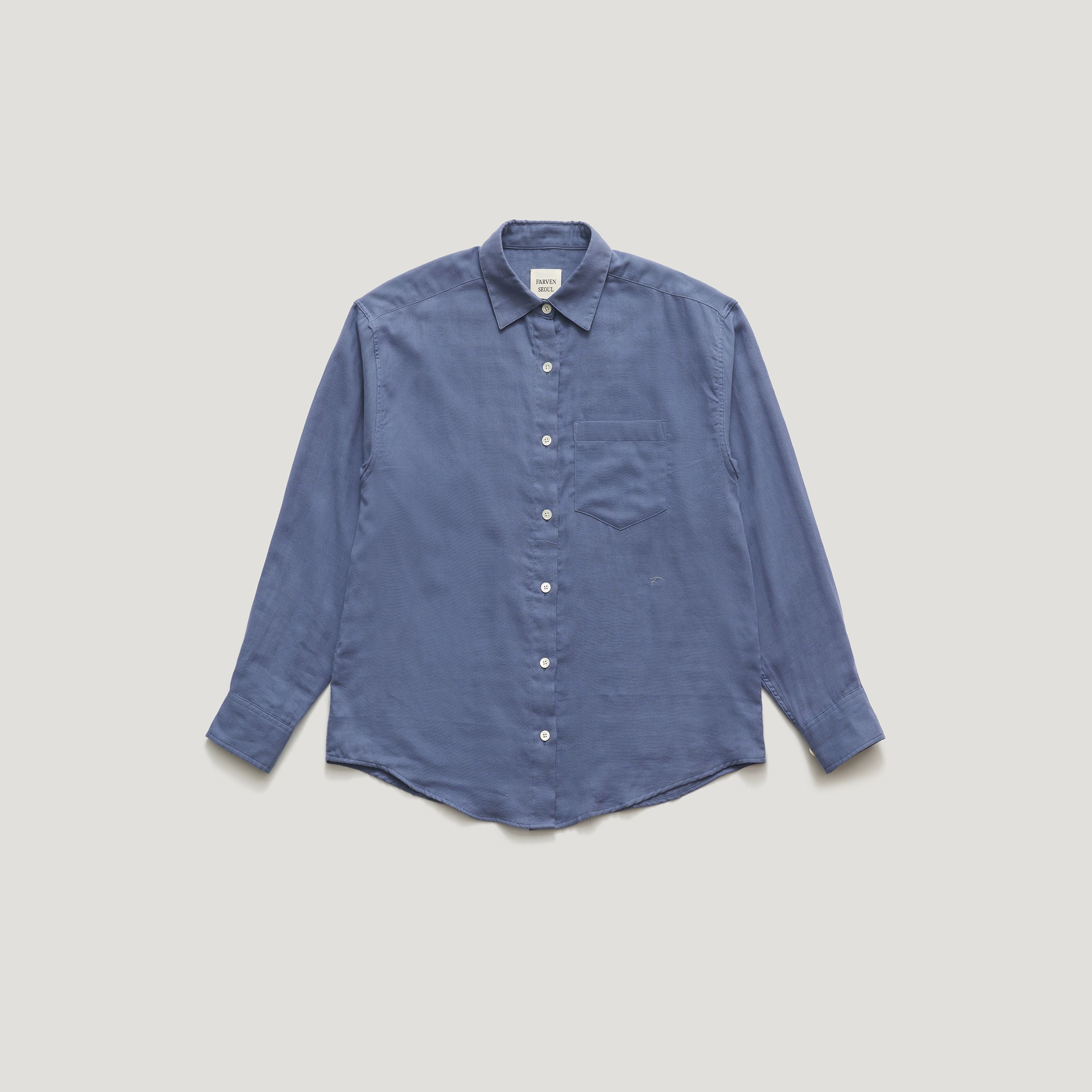 FARVEN [1st reorder 5/27 AM10:00 open] MORNY DOUBLE-GAUZE COTTON SHIRT_BLUE PURPLE