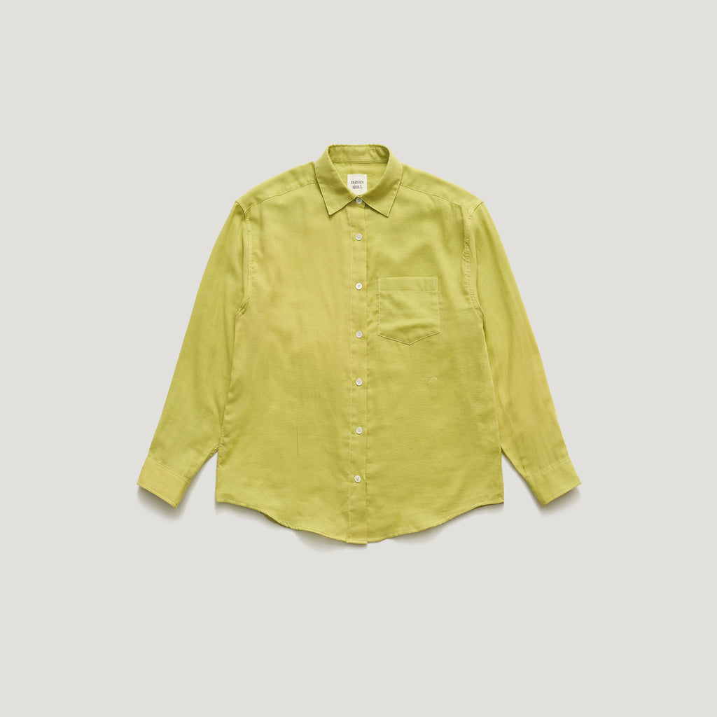 FARVEN MORNY DOUBLE-GAUZE COTTON SHIRT_LIME YELLOW
