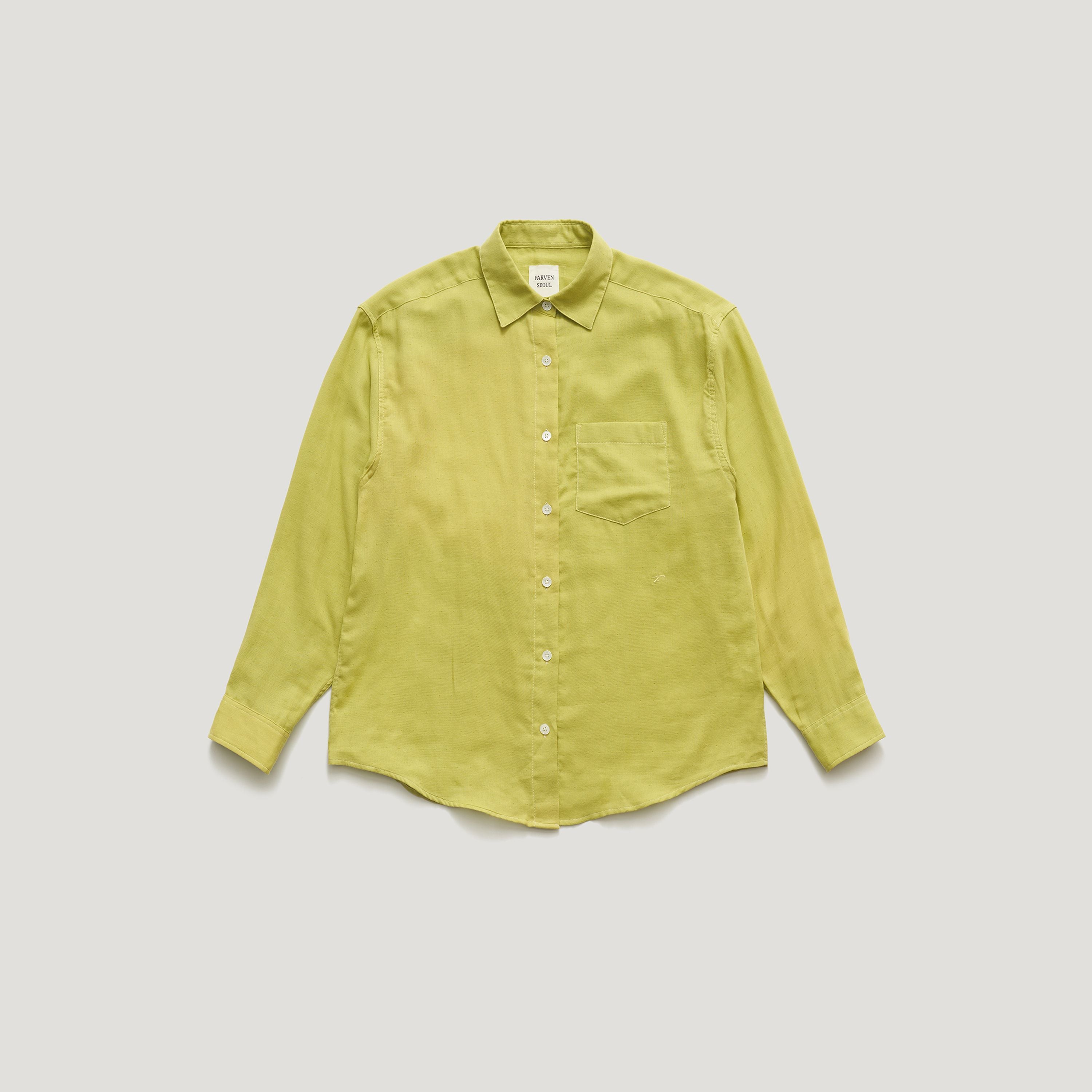 FARVEN MORNY DOUBLE-GAUZE COTTON SHIRT_LIME YELLOW