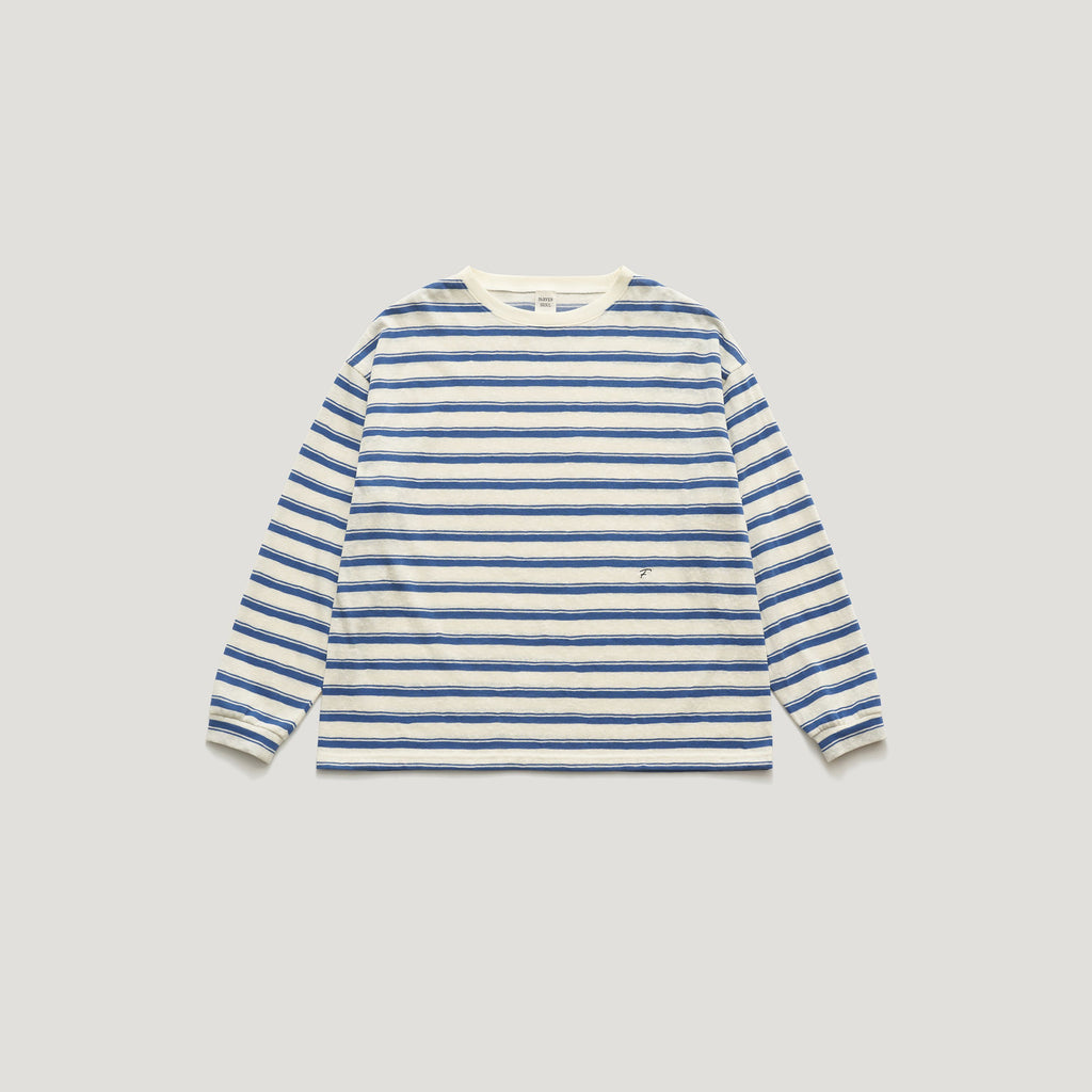 FARVEN [2nd reorder 5/29 PM17:25 open] NAT STRIPE LONG SLEEVE T-SHIRT_VINTAGE BLUE