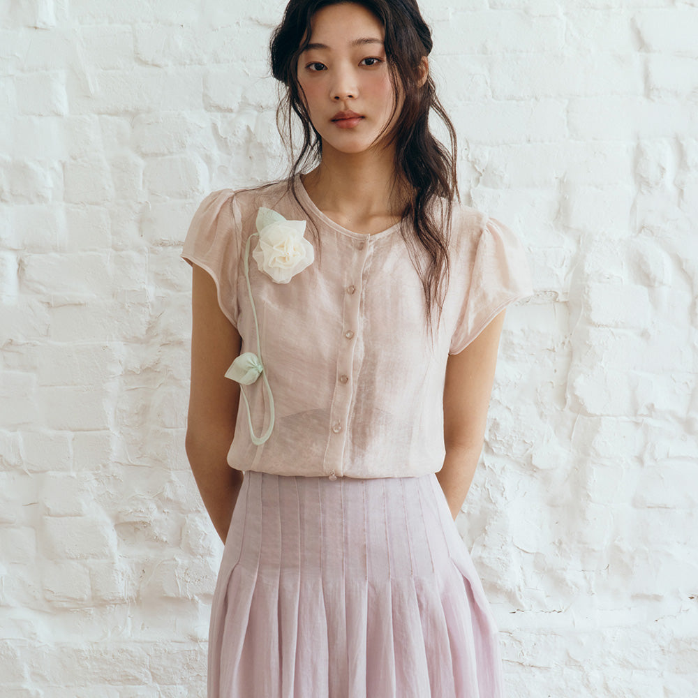 GANISONG Camellia Blouse_rose