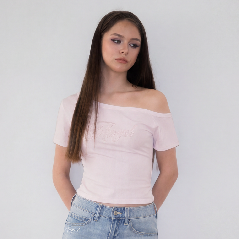 RoséFrantz Sweet Angel Patchwork T-shirt [Pink]