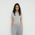 REPOS Airy Cotton Blend Knit Top (M Grey)