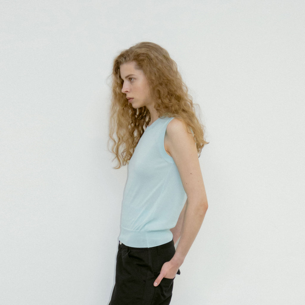 REPOS Airy Cotton Blend Sleeveless Top (Mint)
