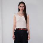 RoséFrantz Chiffon Ribbon Crinkle Sleeveless [Ivory]