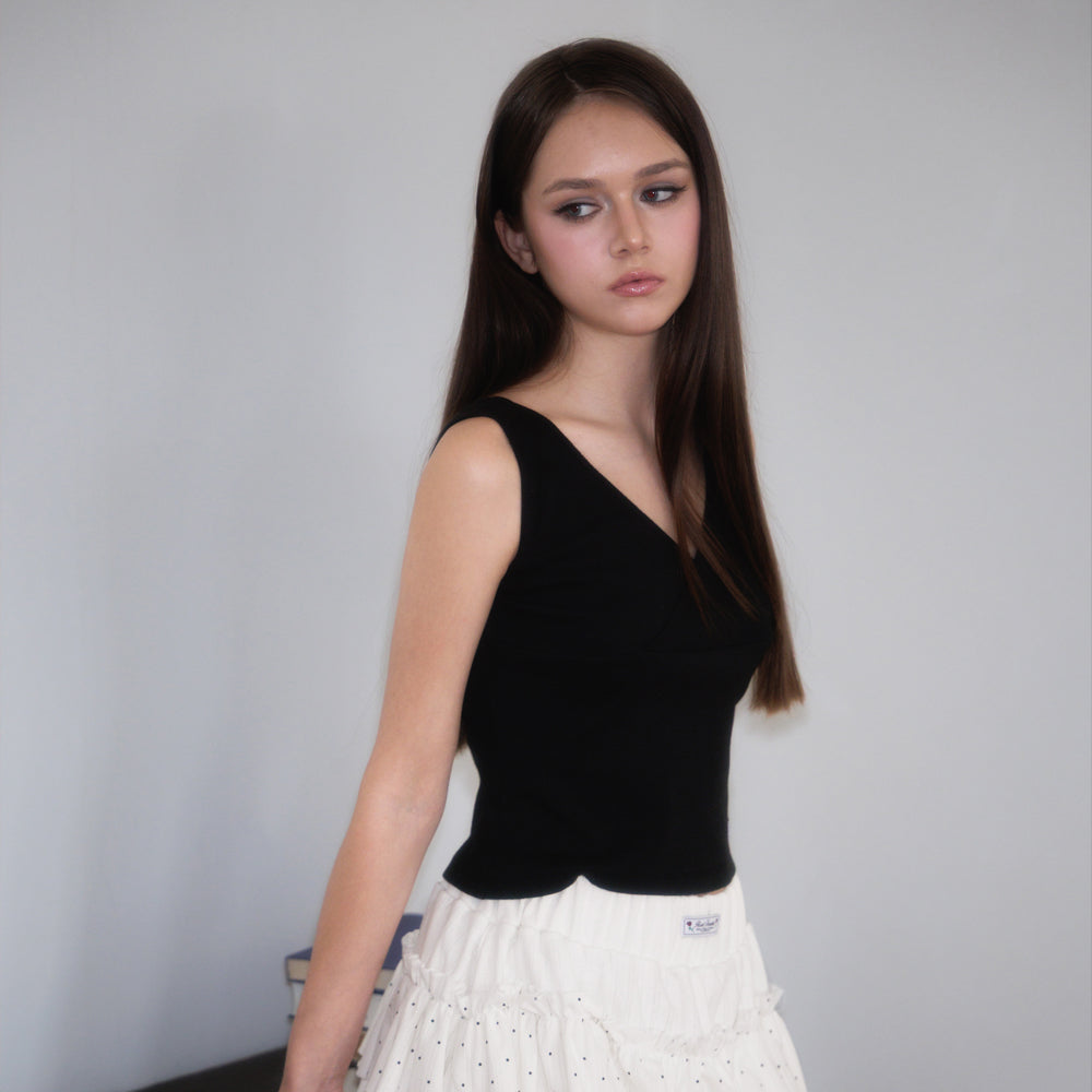 RoséFrantz Wrap V-neck sleeveless [Black]