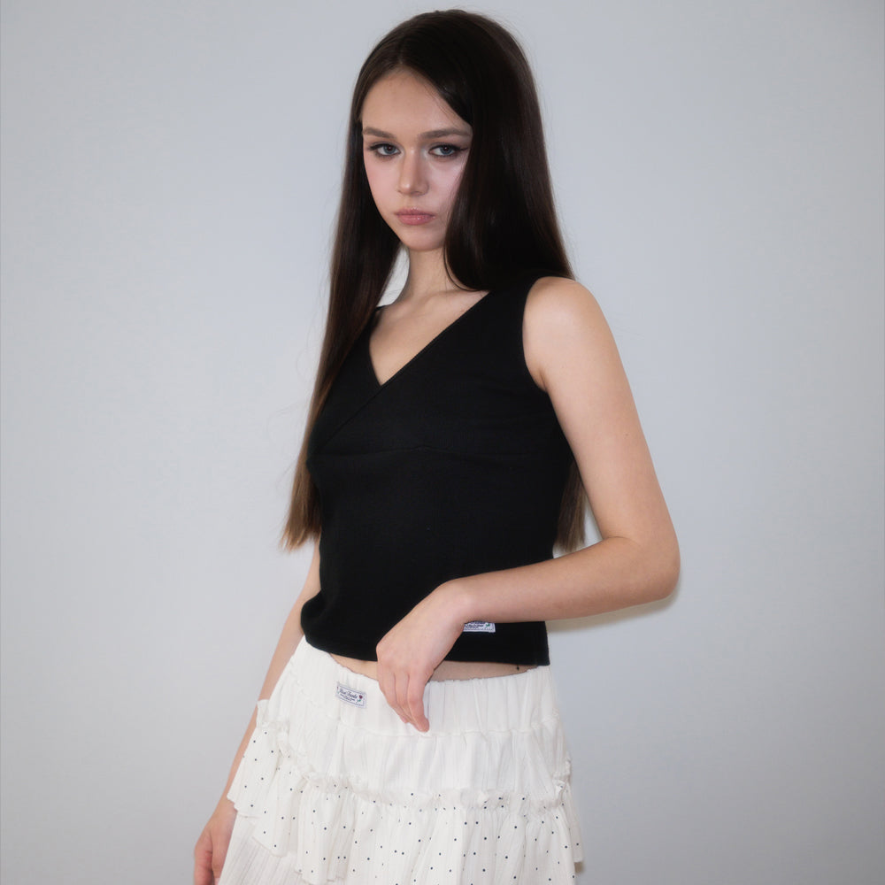 RoséFrantz Wrap V-neck sleeveless [Black]