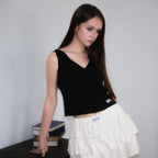 RoséFrantz Wrap V-neck sleeveless [Black]