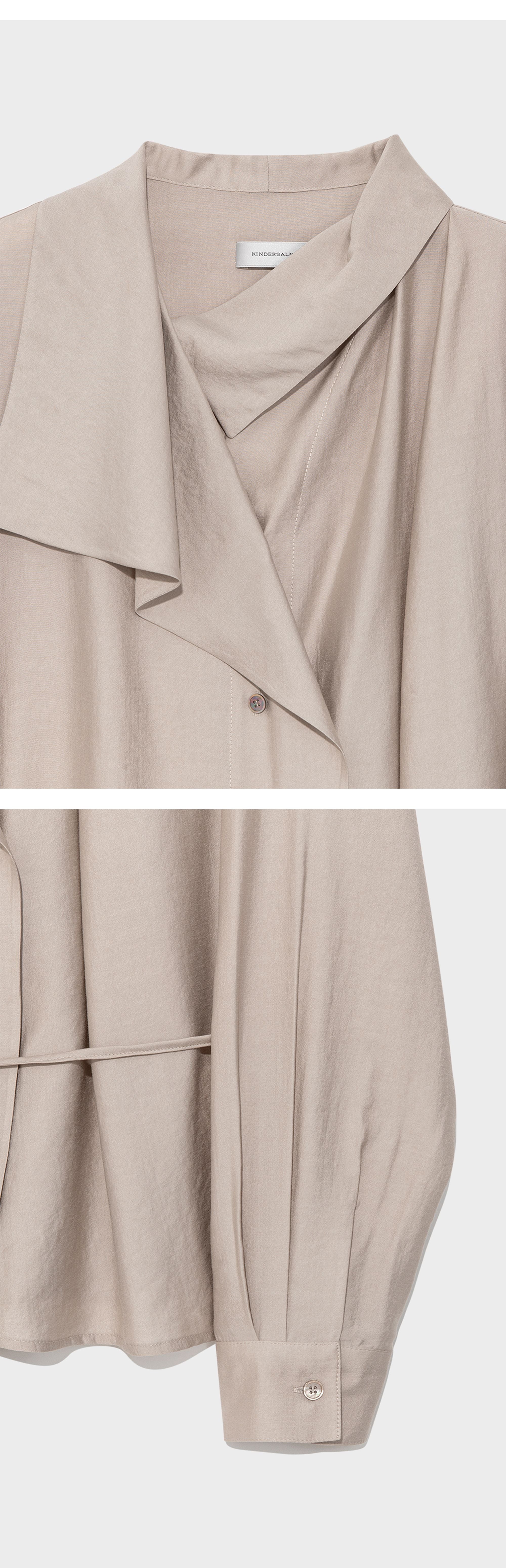 kindersalmon Draped Casa Top Taupe