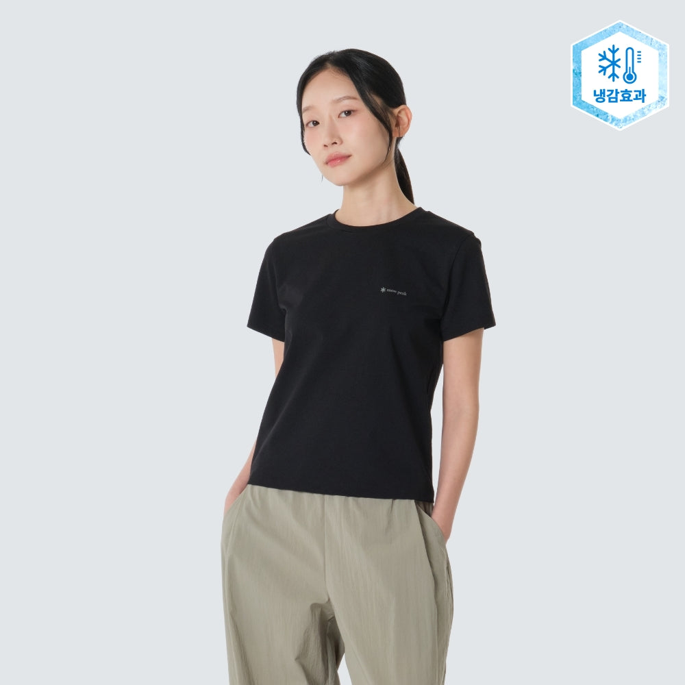 SNOWPEAK APPAREL Regen Quick Dry Women's Slim Fit Short Sleeve T-Shirt Black (S26MWTTS51)