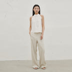 NOUVE Halter Two Tuck Blouse - Ivory