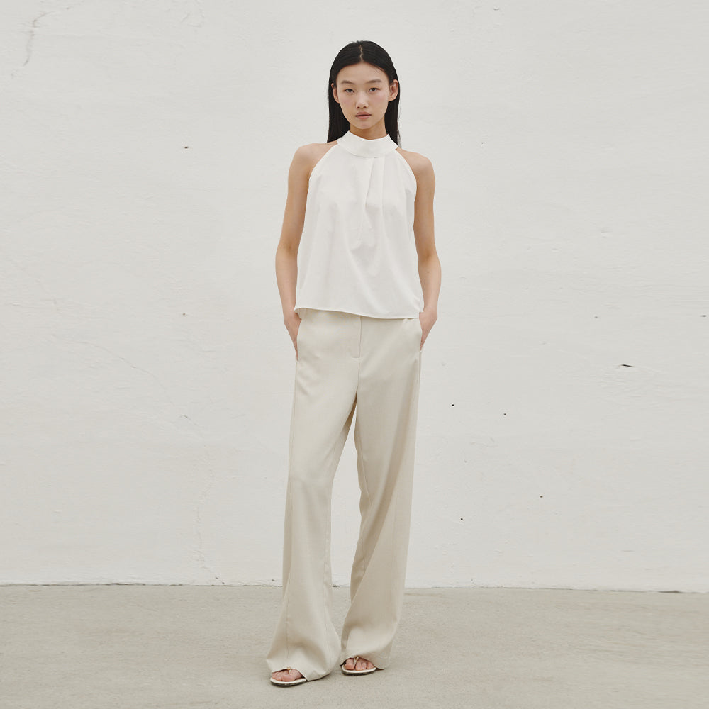 NOUVE Halter Two Tuck Blouse - Ivory