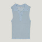 TWEE Rich collar button knit sleeveless