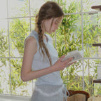 TWEE Rich collar button knit sleeveless