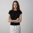 LAMEREI [2nd reorder] 90s Round Cap Sleeve T-Shirt[LMBFSUTT628]-3color