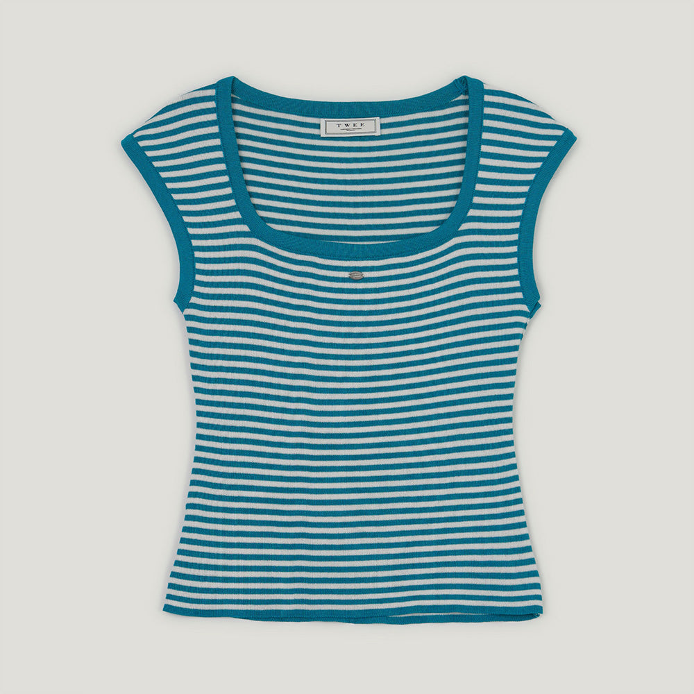 TWEE Point Stripe Square Knit Sleeveless
