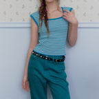 TWEE Point Stripe Square Knit Sleeveless