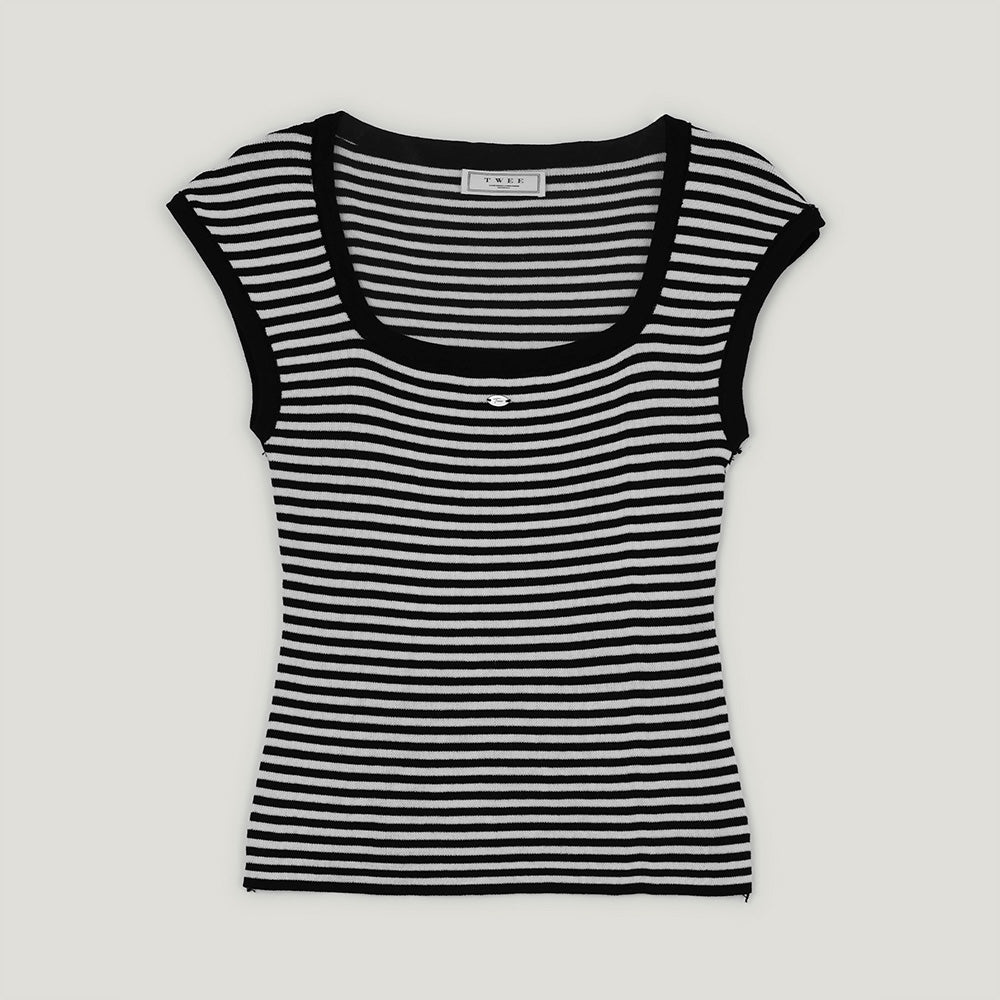 TWEE Point Stripe Square Knit Sleeveless