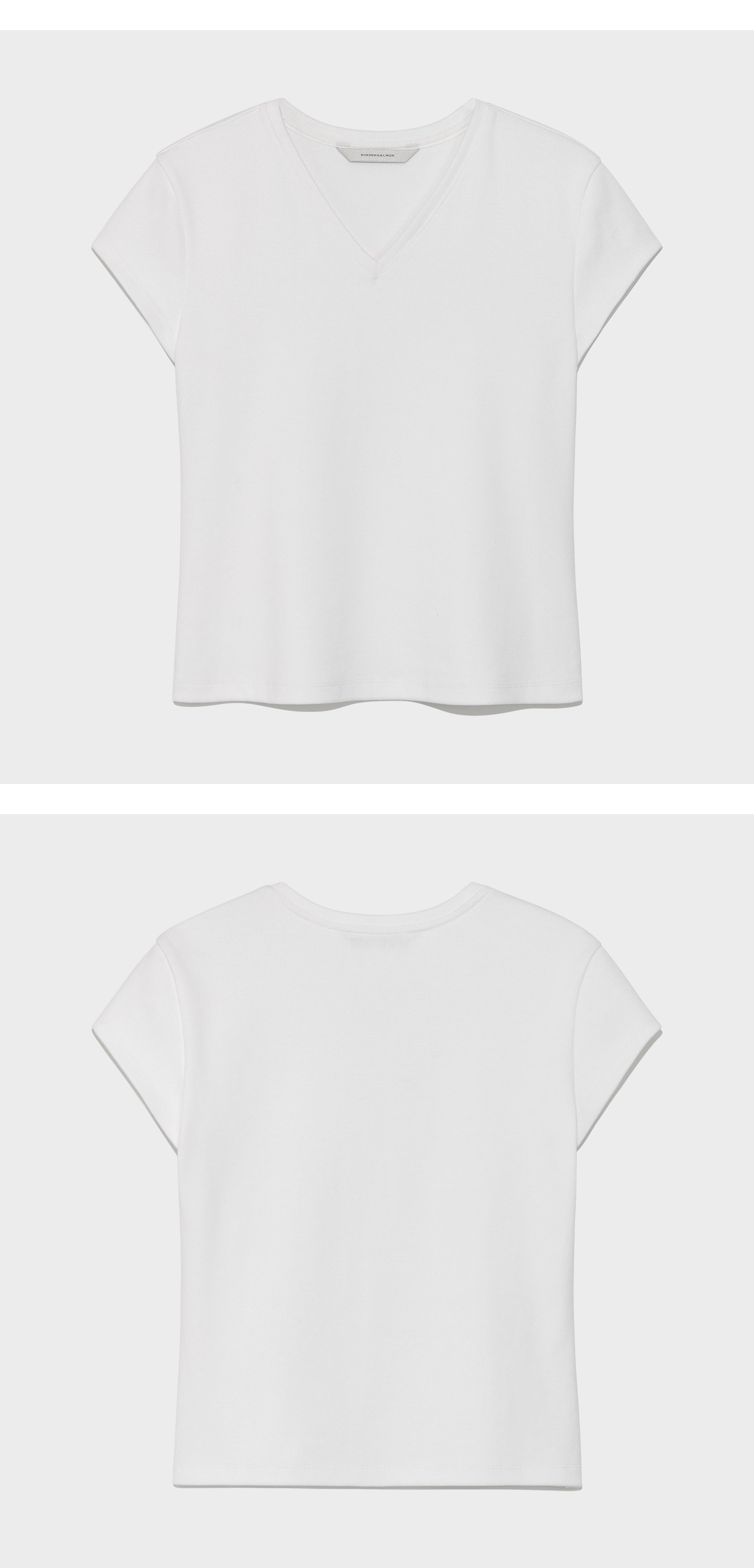 kindersalmon V-Neck Jersey Top Pure White