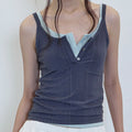 The N:L Irregular ribbed sleeveless - [3Colors]
