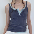 The N:L Irregular ribbed sleeveless - [3Colors]