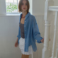 HOUSE OF POND Check Breeze Relaxed Shirt Blue