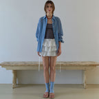 HOUSE OF POND Check Breeze Relaxed Shirt Blue