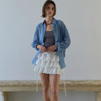HOUSE OF POND Check Breeze Relaxed Shirt Blue
