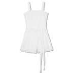 MICHIKO LONDON KOSHINO MICHIKO LONDON KOSHINO Belted Lace Jumpsuit White