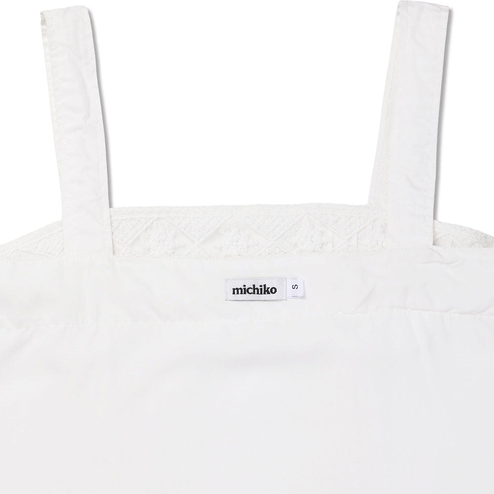 MICHIKO LONDON KOSHINO MICHIKO LONDON KOSHINO Belted Lace Jumpsuit White