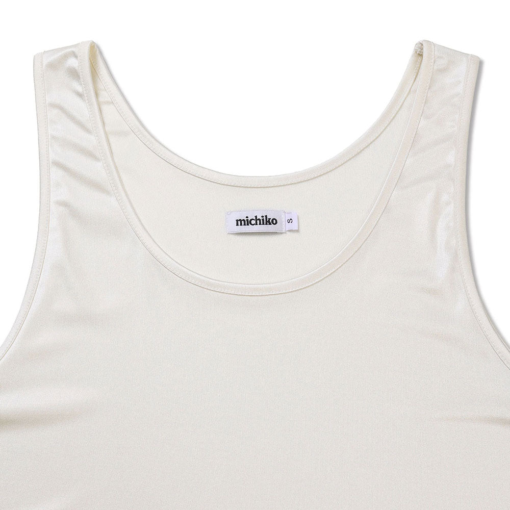 MICHIKO LONDON KOSHINO Silky Jersey Sleeveless Ivory