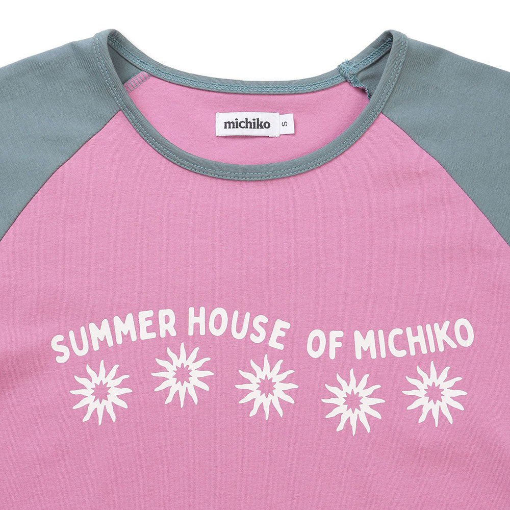 MICHIKO LONDON KOSHINO Sun Crop Raglan Tee Pink