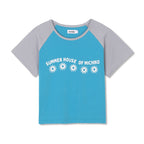 MICHIKO LONDON KOSHINO Sun Crop Raglan Tee Teal blue