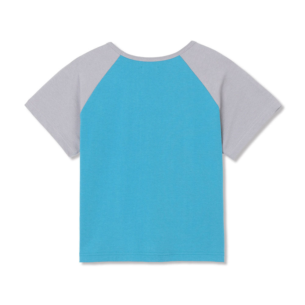 MICHIKO LONDON KOSHINO Sun Crop Raglan Tee Teal blue