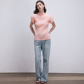 PLEATSMOOD Lao pleated half-neck top_pink