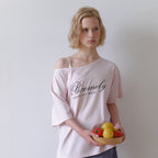 B.COMELY todah one-shoulder t-shirt_baby pink