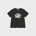 ames worldwide PALM TREE OVAL TEE CHARCOAL