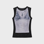 ADSB ANDERSSON BELL WET-PRINTED SLEEVELESS T- SHIRT atb1555w(WHITE/BLACK)