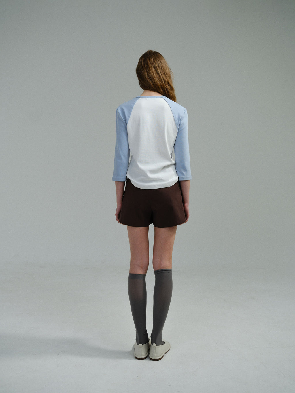 AUBOUR raw raglan t-shirt (sky blue)