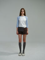 AUBOUR raw raglan t-shirt (sky blue)