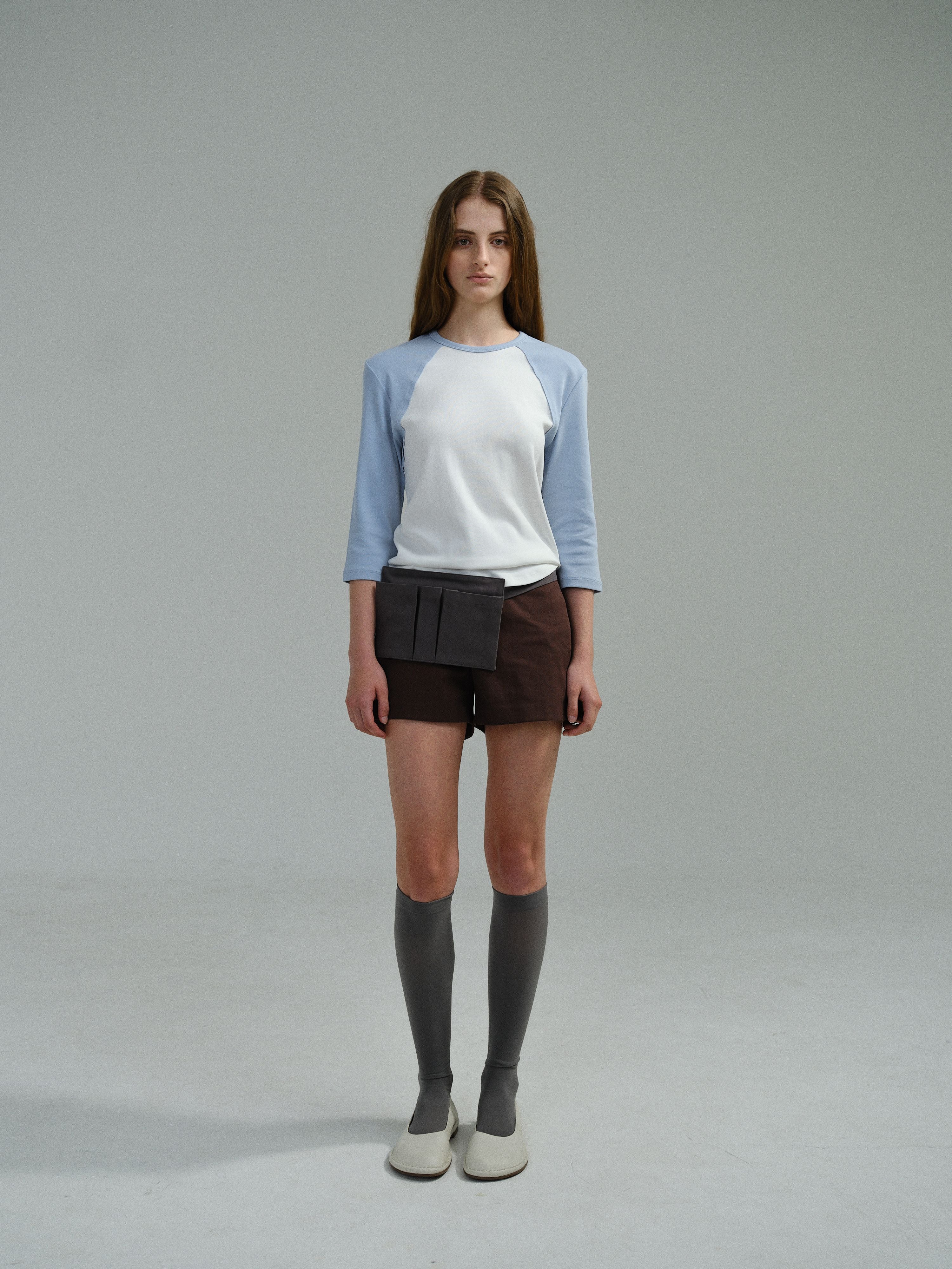 AUBOUR raw raglan t-shirt (sky blue)