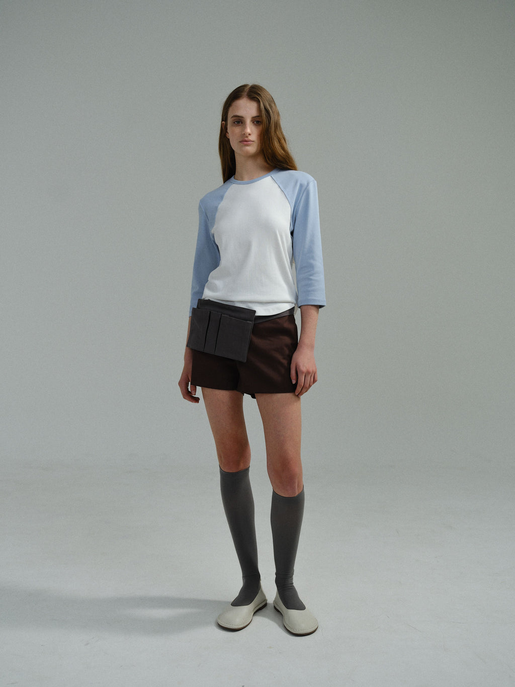 AUBOUR raw raglan t-shirt (sky blue)